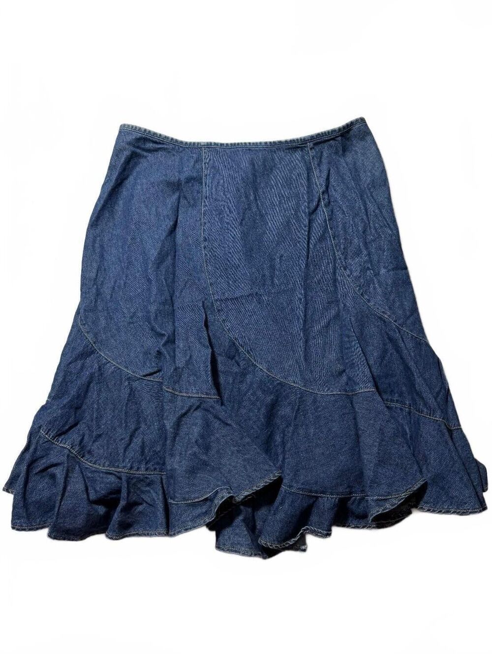 2000s Liz Claiborne Jean Denim Midi Cotton Skirt Size 12